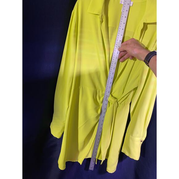 House of Harlow 1960 Chartreuse / Neon Green wrap mini dress size Xl - Picture 5 of 6